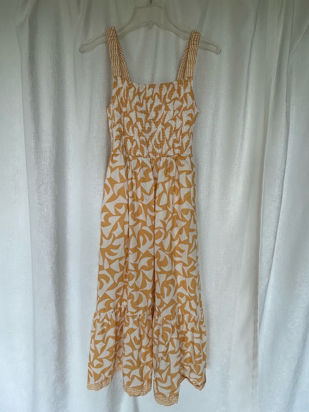Selene Geo Print Smocked Tiered Maxi Dress - Yellow